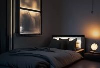 Black bedroom furniture with led lights