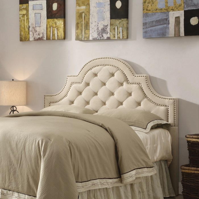 Headboard queen tufted upholstered full beige walmart Upholstered headboards and bedroom furniture
